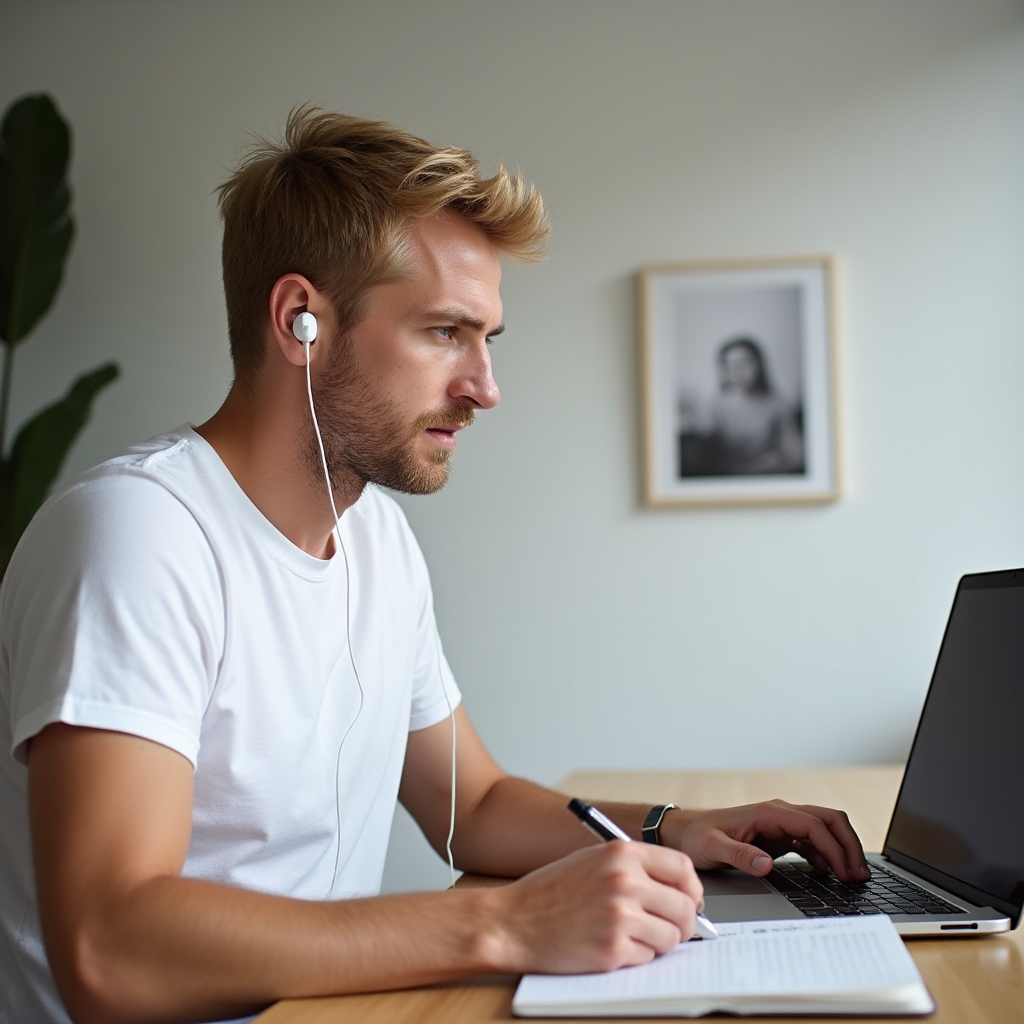 Studium online kurzu na notebooku